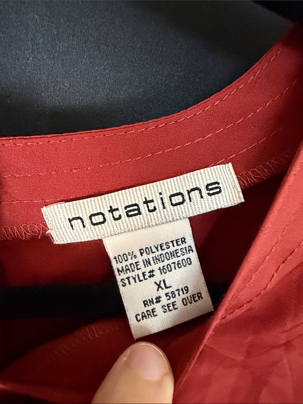Notations Bright Red Sleeveless Crew Neck Tank - Picture 3 of 4